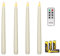 Rhytsing Set di 4 Candele a Led Bianco Coniche con Telecomando e Batterie, Natale Decorazione Luminosa Uso Interno H 27,5cm