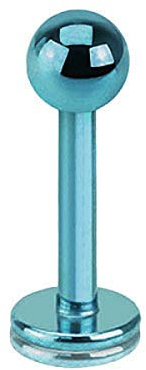 Piercingfaktor Piercing Stab Stecker Lippenpiercing Lippe Monroe Labret Lippen Ohr Tragus Helix Stud mit Kugel Innengewinde 1,6mm x 10mm x 4mm Hellblau