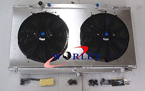 Radiador de aluminio + cubierta + ventiladores para GU PATROL Y61 gasolina 4.5L 97- AT/MT