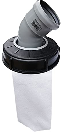 FN-Technik IBC Deckelfilter Regenwasserfilter Deckel DN 150 HT DN 75 Nadelfilz, Artikel:Bogen DN 75 45°