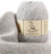 TEHETE 100% Merinowolle Garn zum Stricken, Häkelgarn Schurwolle, 250 Metern 3-fädig 50g per Knäuel,weich und seidig,Grau