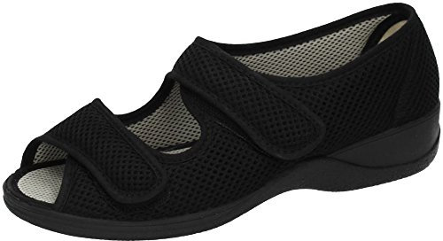 DOCTOR CUTILLAS, Mod. 21744, Zapatilla casa y Calle con velcros Ajustables, Tejido Adaptable, Color Negro (Negro, Numeric_39)