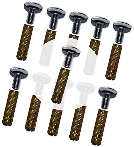 PisciHogar | Tornillos de Anclaje para Cobertor, Lona, Cubierta de Piscina | Incluye Tornillo de Acero INOX + Taco latón + “Expansor” Allen de Acero INOX | Ø 10 mm | Pack de (10 Uds)