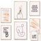 BLATT PAPIER® 6er Positivity Poster Set (2x A3, 4x A4) - Bilder mit Sprüchen, Bilder Set - Poster Set beige - Wanddeko Wohnzimmer - Motivationsbilder - OHNE Rahmen