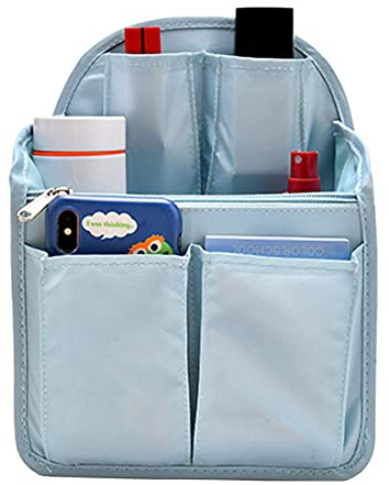 HOYOFO Mini-Rucksack-Organizer-Einsatz, kleine Schultertasche, Trennwand für Rucksack, Geldbörse, leichtes Nylon, Hellblau