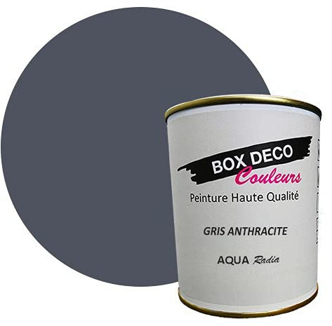 Peinture radiateur à base de laque acrylique aspect velours-satin Aqua Radia - 750 ml / 7.5m², Gris Anthracite