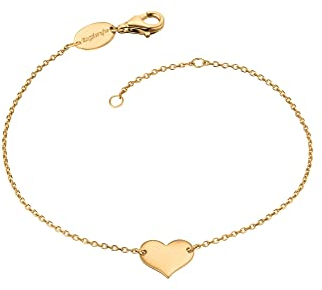 Engelsrufer Damen-Armband mit Herz-Anhänger aus Sterling-Silber in der Farbe Gold, Länge: 17 + 3cm, ERB-LILHEART-G