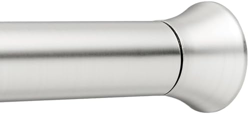 Amazon Basics Tringle de rideau de douche extensible et ajustable, nickel, 107 à 185 cm
