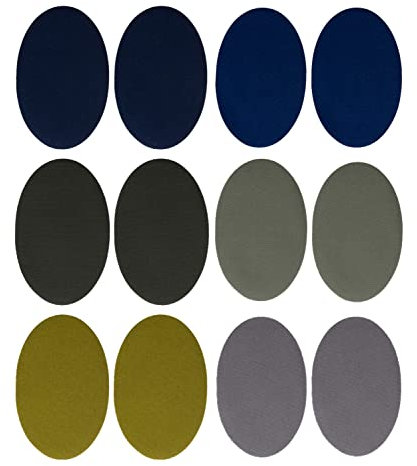 Johnson & Smith Toppe termoadesive da applicare con ferro da stiro, 12 pezzi, per abbigliamento, riparazione tessuti, toppe adesive in tessuto, facili da usare, non sono necessarie cuciture, toppe