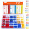 Gorffy Kabelschuhe Set 750 Pcs, Kabelschuh Flachsteckhülsen Sortiment 0,5-6,0mm², Elektro Flachstecker Set, Kabelschuhe KFZ Quetschverbinder Set Bunt