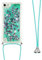 Handykette Handyhülle für iPod Touch 5/6 / 7 Hülle,Glitzer Quicksand kreatives Fließende Flüssigkeit schwimmt Silikon Case mit Umhängeband Handykordel Band Kette für iPod Touch 5,GS Green Heart