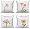 ASDCXZ Frühling Kissenbezug 40x40 cm 4er Set, Frisch Rose Blume Weiß Sofa Kissen Dekokissen Kissenbezüge Kissenhülle Waschbar Polyester Flachs Textil Outdoor Polster Kopfkissenbezug Kissen Bezug
