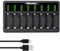 Hisewen CR123a Battery Charger for CR123A Lithium ion Rechargeable Battery, 8-slots Charger for Arlo Wireless Cameras VMC3030 VMK3200 VMS3330 3430 3530 (Not Included Batteries)