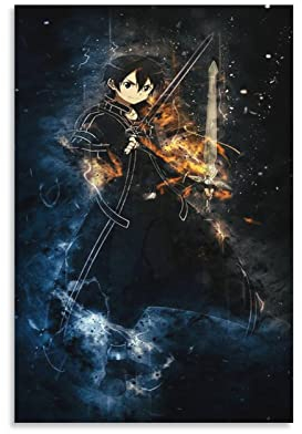 YYKG Sword Art Online-Anime-Poster, dekoratives Gemälde, Leinwand, Wandkunst, Wohnzimmer, Poster, Schlafzimmer, 30 x 45 cm