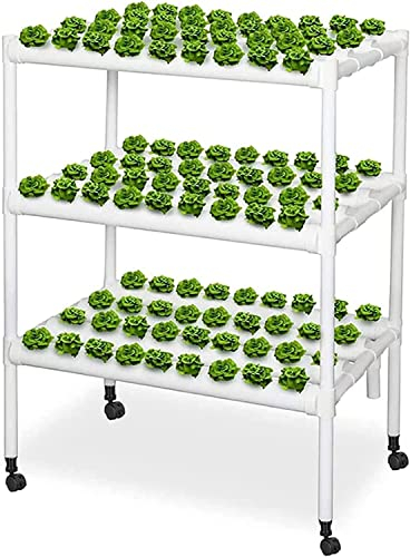 PRABOS Hydrokultur-Growkit, Hydrokultur-Anbausystem, 3 Schichten, 108 Pflanzstandorte, PVC-U-Rohre In Lebensmittelqualität, Hydroponik-Pflanzausrüstung, Mit Wasserpumpe, Geschenk Für Gartenliebhaber