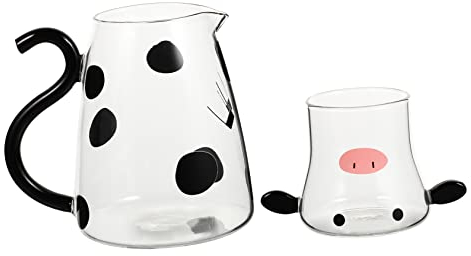 Alipis 1 Juego Juego De Vasos Jarra De Bebidas De Agua Tazas Blancas Noche Bote De para Lanzador De Fórmula Jarra De Garrafa Jarra Segura para Estufa Voss Caliente y Fría Biberón Vidrio
