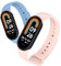 LanQii Silicone Bracelets Compatible avec Xiaomi Smart Band 10 / Xiaomi Smart Band 9 / Mi 8, Souple Sport Bracelet de Remplacement Hommes Femmes (Rose+Bleu Clair)