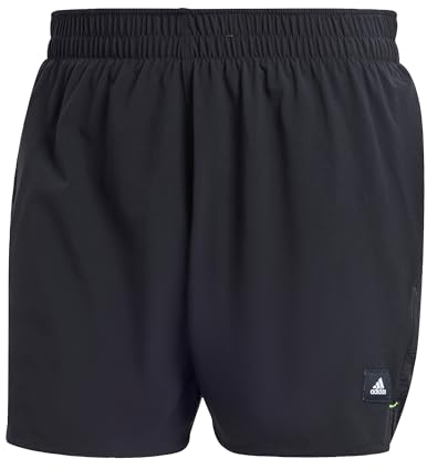 adidas Uomo Versatile Swim Shorts, Black/Lucid Lemon, XL