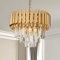 FRIXCHUR Gold Crystal Kronleuchter Moderne 3-Tier Flush Mount Deckenleuchte Raindrop 15.7'' LED Pendelleuchte für Esszimmer Wohnzimmer E14