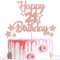 Gidobo 21st Birthday Cake Toppers, Rose Gold Glittery Cake Decorations with Stars, Twenty-One Years Old Birthday Party Supplies for Women