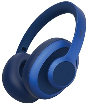 Fresh 'n Rebel Clam Ace Bluetooth Kopfhörer Over Ear mit Hybrid Active Noise Cancelling, 60 Stunden spielzeit, Perfect Calling, Schnellladung, Wind-Noise Cancelling, Tastensteuerung (Blau)