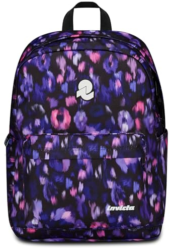 Invicta Zaino Scuola Carlson Fantasy, Viola, Zaino Mono Scomparto Con Tasca Porta PC o Tablet e Tasca Porta Borraccia, Zaino Superiori, Università e Viaggio, Ragazza Donna