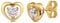Amberta Allure Dames Kleine Goldherz-Ohrringe: Herzstecker mit 9K Gold