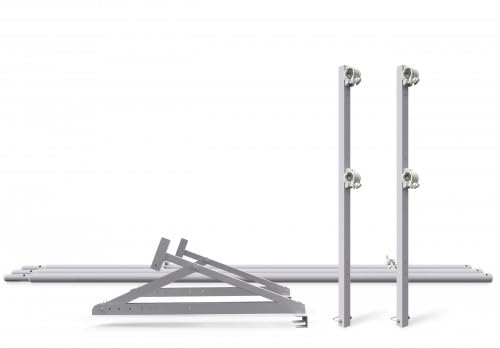 ALTEC RoofersConsole® - Alu Dachkonsolen mit Geländern und Diagonalstrebe |verstellbar | Tragkraft 1.000kg/Paar | Made in Germany | Dachständer Dachdeckergerüst