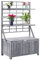 Homgoday Aufbewahrungstruhe mit Rankgitter Kissenbox Auflagenbox Blumenregal Rankhilfe Gartenbox Gartenspalier Pflanzenregal Rankhilfe Gartenspalier Grau 99x55x160cm Massivholz Akazie