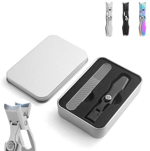 Luxgrip German Nail Clippers, Ultra Sharp Sturdy Anti Splash Stainless Steel Toe Nail Clippers, Luxgrip Nail Clippers for Seniors Thick Nails (Black)