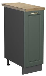 Vicco Apothekerschrank Fame-Line, Grün-Gold Landhaus/Anthrazit, 30 cm, AP Eiche