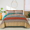 WONGS BEDDING Tagesdecke 200x220 Bettüberwurf Boho Decke Steppdecke 3 Teilig Doppelbett Gesteppt Bettdecke Mikrofaser Wohndecke mit 2 Kissenbezug 50x75 für Schlafzimmer als Sofaüberwurf (Braun)