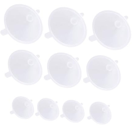 Gatuida 10pezzi Imbuti Spessi Trasparenti Per Oli Varie Imbuti Misura Flaconi Sottile e Trasferimento Liquidi e Piccole Sostanze