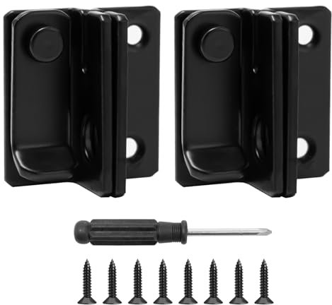 Neikafan 2 Pares Pestillo Puerta Cerrojo Puerta Exterior Corredera Cerrojos para Puertas Negro Cerrojo Pequeño 2 en 1con Tornillos para Puerta,Ventana,Valla, Abrir a La Izquierda(40 * 45mm)