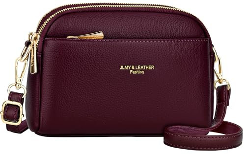 Faneam Kleine Umhängetasche Damen PU Leder Crossbody Bag Damen Klein Handy Umhängetasche Handtaschen Damen Klein mit Verstellbar Abnehmbar Schultergurt für täglichen Gebrauch (Rot)