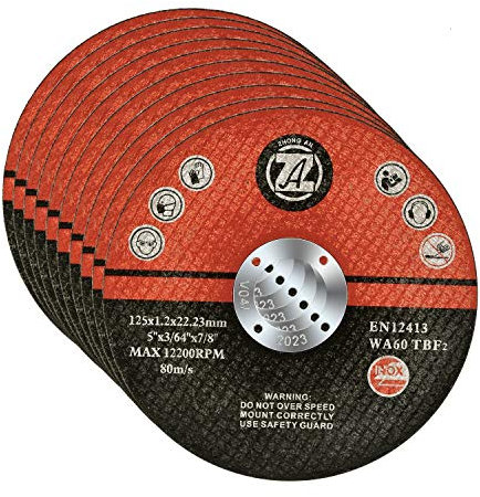 10 Stück Professionell Trennscheiben 125mmx1,2mmx22,23mm für Winkelschleifer, | INOX | Flexscheiben für Stahl/Edelstahl