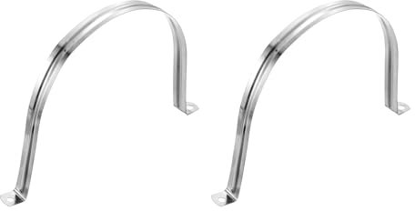 sourcing map 2Pcs Rigid Pipe Straps, 200mm(7.87) 304 Stainless Steel 2 Hole U-Shaped Bracket Tube Hanger Pipe Clamps for Fixing Pipe Cable