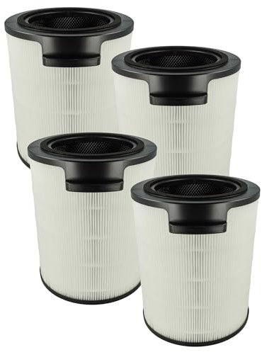 vhbw 4x Filtro carbón activo reemplaza Philips FYM86030 para purificador de aire - Filtro de aire HEPA 13 negro blanco