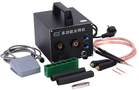 Toplionace Micro Saldatrice a Punti AC 220V - Mini Saldatrice per Batterie Al Litio 18650/32650, Acciaio Inox, Filo di Ferro