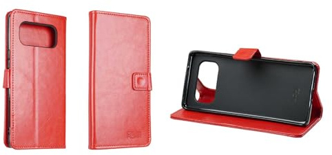 caseroxx Bookstyle-Case für Volla Phone Quintus, rot | Aufklappbare Buch-Schutzhülle mit Innenfächern und Rundumschutz für den Alltag, aus Kunstleder