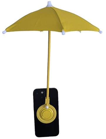 Cmeilau Magnetisches Telefon Regenschirm mit Ringständer für Sonne, universeller Schatten Anti-Blend-Regenschirm, Sonnenschild im Freien, flexibler Winkel, rotierbarer Telefonring (Yellow)