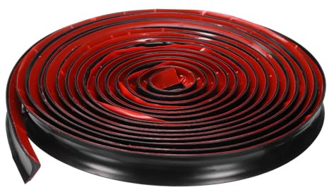 sourcing map L Shaped Quarter Round Molding Trim, 157 Self Adhesive Peel and Stick Trim Molding, Water Stopper for Wall Floor Edge Kitchen Countertop Bathroom Door Edge, Black