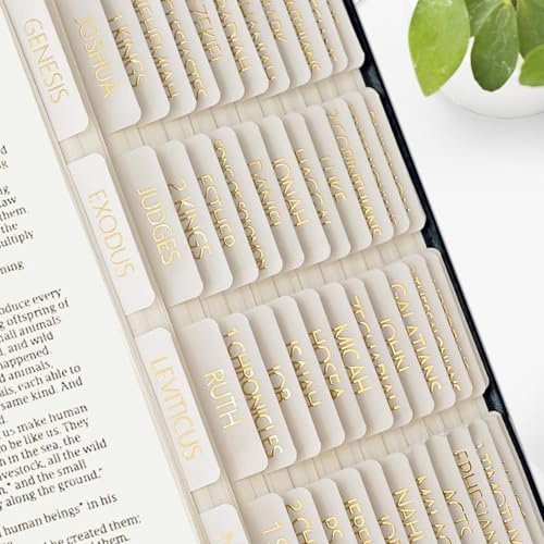 MCTNCT Laminierte Bibelreiter,Goldfolienprägung Bibelbuch-Tabs
