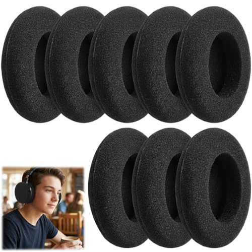 10 Stück Ersatz Ohrpolster aus Schaumstoff, Weiche Schaumstoff Polster Ø 50 mm, Kompatibel mit Sennheiser Kopfhörer, Atmungsaktive Ohrpolster für Headsets