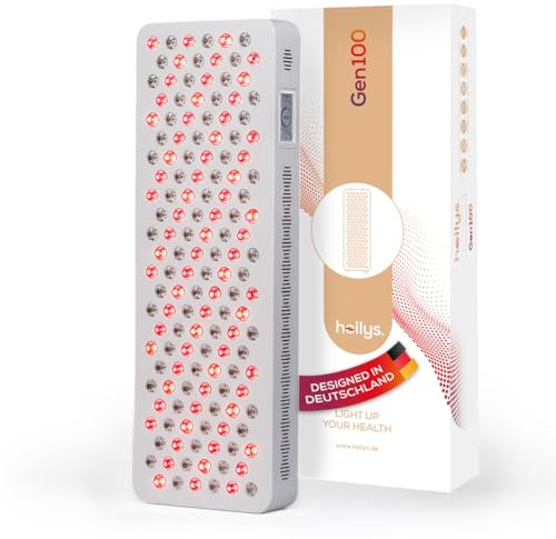 heilys® Gen100 Rotlicht Panel – Rotlichtlampe & Infrarotlampe mit 6 Wellenlängen – LED Licht für Entspannung, Stressausgleich & Wohlbefinden – Wellness für Zuhause