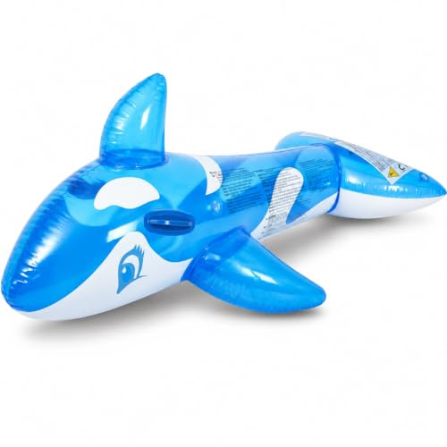 Aufblasbarer Orca Schwimmtier Wal 135x73x60cm mit 2 Haltegriffen für Kinder