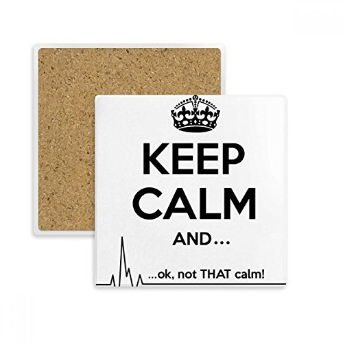 'Keep Calm And Carry On cuadrado negro divertido taza de posavasos de absorbente Piedra para bebidas – Regalo