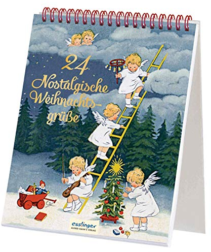 24 nostalgische Weihnachtsgrüße: Ein Postkarten-Adventskalender zum Aufstellen