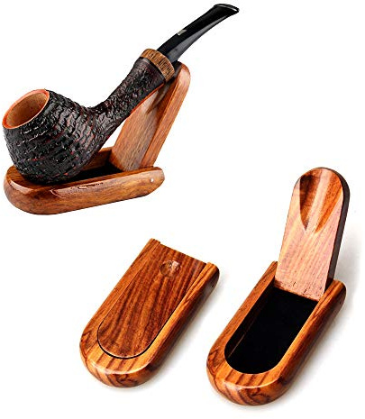 2Pcs Portable Wood Wooden Collapsible Cigar Smoking Pipe Stand Rack Holder