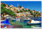 Paul Sinus Art Leinwandbilder | Bilder Leinwand 120x80cm farbenfrohe griechische Insel